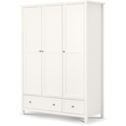 Julian Bowen Maine 3 Door 2 Drawer Surf White Combination Wardrobe - Size: 3 Door, 2 Drawer - Wilko - thumbnail 3