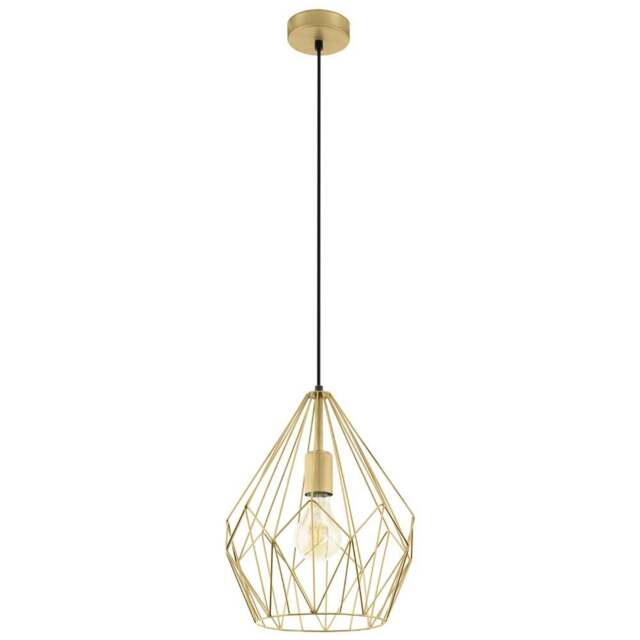 EGLO Carlton Gold Wired Pendant Light - Size: 31.0 x 31.0 x 110.0cm - Wilko