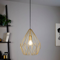 EGLO Carlton Gold Wired Pendant Light - Size: 31.0 x 31.0 x 110.0cm - Wilko - thumbnail 3