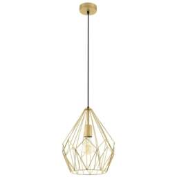 EGLO Carlton Gold Wired Pendant Light - Size: 31.0 x 31.0 x 110.0cm - Wilko - thumbnail 1