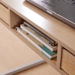Home Source Toronto 2 Drawer Single Shelf Computer Desk Oak Effect - Size: 75 x 60 x 120cm - Brown - Wilko - thumbnail 4
