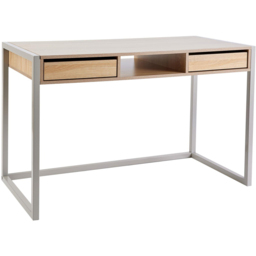 Home Source Toronto 2 Drawer Single Shelf Computer Desk Oak Effect - Size: 75 x 60 x 120cm - Brown - Wilko - thumbnail 3