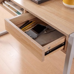 Home Source Toronto 2 Drawer Single Shelf Computer Desk Oak Effect - Size: 75 x 60 x 120cm - Brown - Wilko - thumbnail 5