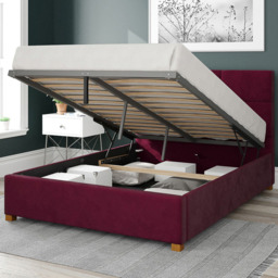 Aspire Caine Single Berry Plush Velvet Ottoman Bed - Purple - Aspire Beds - Wilko - thumbnail 3