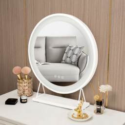 Living and Home White Hollywood LED Vanity Mirror - Size: 46 x 40 x 10cm - Wilko - thumbnail 3
