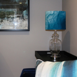 Benjamin Tate Design Big Abstract Blue Liquid Fluid Lamp Shade - Size: 45 x 26 x 10cm - Wilko - thumbnail 6