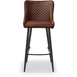 Julian Bowen Luxe Brown Faux Leather Bar Stool - Size: 55 x 47 x 106cm - Wilko - thumbnail 4