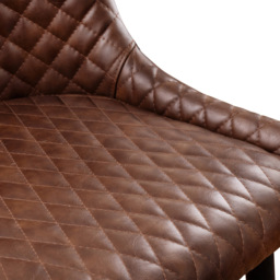 Julian Bowen Luxe Brown Faux Leather Bar Stool - Size: 55 x 47 x 106cm - Wilko - thumbnail 6