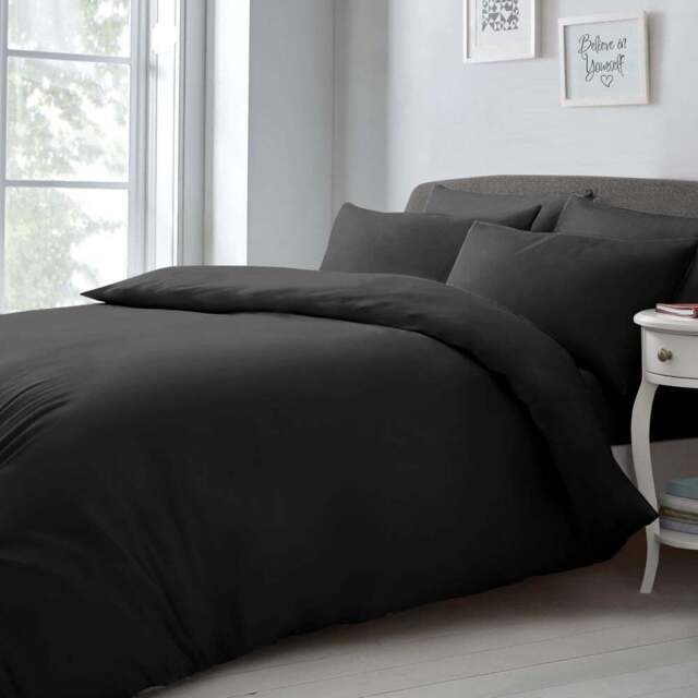 Velosso Microfibre Single Black Duvet Set - Wilko - image 1