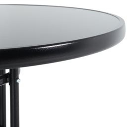 Living and Home 2 Seater Round Garden Glass Table with Parasol Hole - Black - Wilko - thumbnail 5
