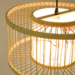 Living and Home Metal Canopy Bamboo Woven Pendant Light - Size: 130 x 40 x 40cm - Multi - Wilko - thumbnail 7