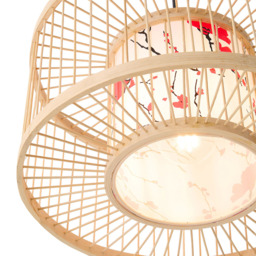 Living and Home Metal Canopy Bamboo Woven Pendant Light - Size: 130 x 40 x 40cm - Multi - Wilko - thumbnail 6