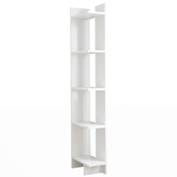 H&O Direct 5 Shelf White Modern Corner Bookshelf - Wilko - thumbnail 5