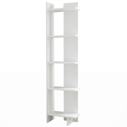 H&O Direct 5 Shelf White Modern Corner Bookshelf - Wilko - thumbnail 3