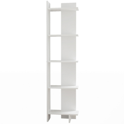 H&O Direct 5 Shelf White Modern Corner Bookshelf - Wilko - thumbnail 4