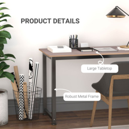 Portland Home Office Computer Writing Desk Black - Size: 120 x 60 x 76cm - Wilko - thumbnail 6