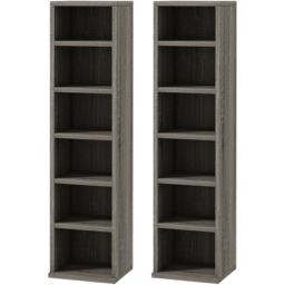 Portland Grey CD Media Display Shelf Unit Set of 2 - Size: 21 x 22.5 x 88.5cm - Wilko - thumbnail 3