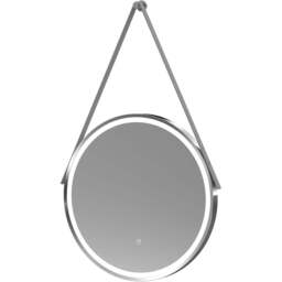 nuie Chrome Round Illuminated Mirror 600mm - Size: 600 x 600 x 40mm - Wilko