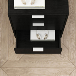 Home Source Phoenix 3 Drawer Black Bedside Table - Wilko - thumbnail 6