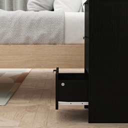 Home Source Phoenix 3 Drawer Black Bedside Table - Wilko - thumbnail 5