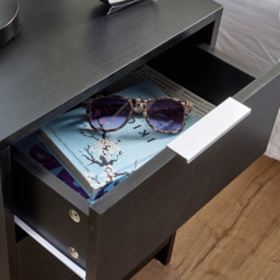 Home Source Phoenix 3 Drawer Black Bedside Table - Wilko - thumbnail 7