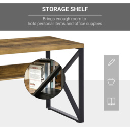 Portland Home Office Computer Writing Desk Brown - Size: 120 x 60 x 76cm - Wilko - thumbnail 5