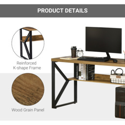 Portland Home Office Computer Writing Desk Brown - Size: 120 x 60 x 76cm - Wilko - thumbnail 7