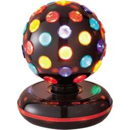 Global Gizmos Black LED Disco Ball 6 inch - Size: 22 x 17 x 17cm - Multi - Wilko