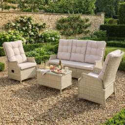 Chilton Reclining Sofa Set Cream - Size: 5 Seater - Wilko - thumbnail 5