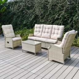 Chilton Reclining Sofa Set Cream - Size: 5 Seater - Wilko - thumbnail 7