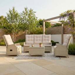 Chilton Reclining Sofa Set Cream - Size: 5 Seater - Wilko - thumbnail 1