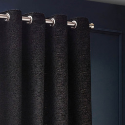 Paoletti Galaxy Black Chenille Eyelet Curtain 229 x 229cm - Size: W 229 x D 229cm - Wilko - thumbnail 4