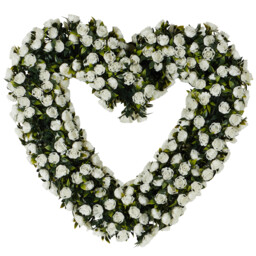 Heart Flower Wreath - Green and White - Wilko - thumbnail 1