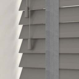 Caecus Faux Wood Tape Venetian Blind Dark Grey 165 x 160cm - Wilko