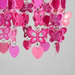 ValueLights Pink Butterfly and Hearts Droplet Pendant Shade - Size: 18 x 28 x 18cm - Wilko - thumbnail 6