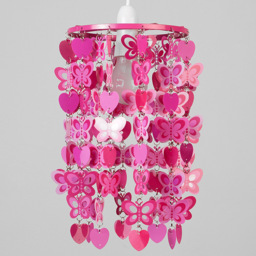 ValueLights Pink Butterfly and Hearts Droplet Pendant Shade - Size: 18 x 28 x 18cm - Wilko - thumbnail 5