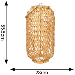 ValueLights Natural Rope Solar Powered Lantern Outdoor Garden Light Floor Lamp - Size: 55.5 x 28 x 28cm - Yellow - Wilko - thumbnail 5