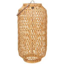 ValueLights Natural Rope Solar Powered Lantern Outdoor Garden Light Floor Lamp - Size: 55.5 x 28 x 28cm - Yellow - Wilko