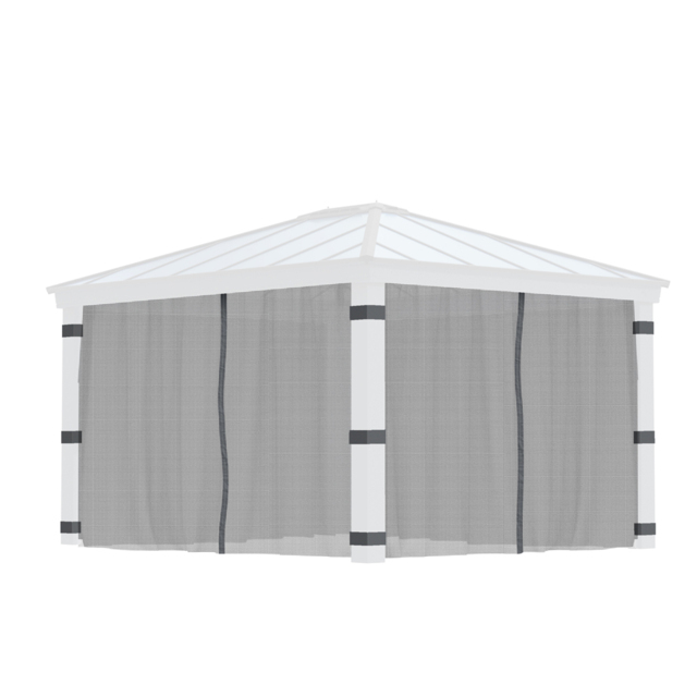 Palram Canopia Dallas 3.6 x 4.2m Gazebo Netting 4 Pack - Size: 0.1 x 409 x 212cm - Grey - Wilko - image 1