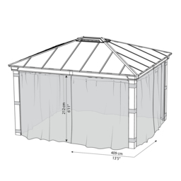 Palram Canopia Dallas 3.6 x 4.2m Gazebo Netting 4 Pack - Size: 0.1 x 409 x 212cm - Grey - Wilko - thumbnail 6