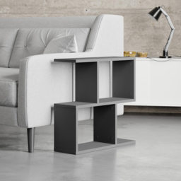 Decortie Homemania 4 Shelf Anthracite Wooden Side Table - Size: 60 x 60 x 19.5cm - Black - Wilko - thumbnail 4