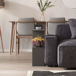 Decortie Homemania 4 Shelf Anthracite Wooden Side Table - Size: 60 x 60 x 19.5cm - Black - Wilko - thumbnail 5