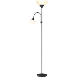 HOMCOM 2 Way Mother Child Floor Lamp with 2 Switches and Round Base - Size: 45 x 13 x 31cm - Black - Wilko