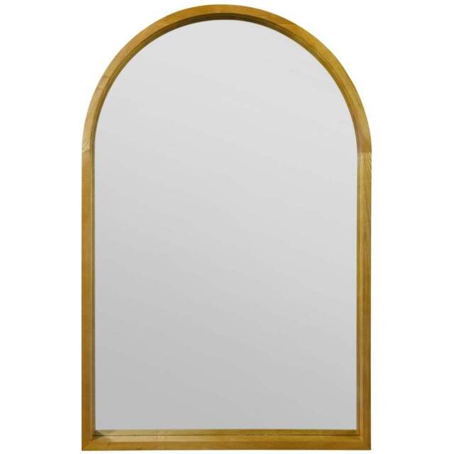 The Naturalis Solid Oak Framed Arched Leaner Wall Mirror 120 x 80cm - Cream - MirrorOutlet - Wilko - image 1