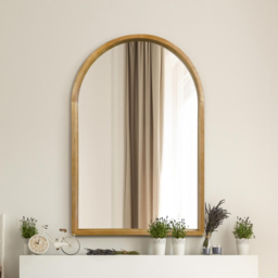 The Naturalis Solid Oak Framed Arched Leaner Wall Mirror 120 x 80cm - Cream - MirrorOutlet - Wilko - thumbnail 3