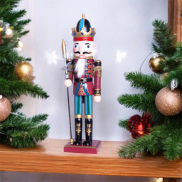 St Helens Red Classic Wooden Nutcracker Soldier 30cm - Size: 300 x 75 x 75cm - Wilko - thumbnail 3