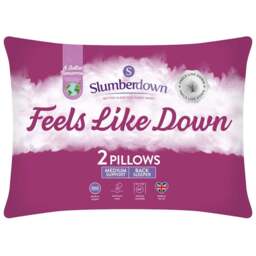 Slumberdown White Feels Like Down Pillow 2 Pack - Wilko - thumbnail 1