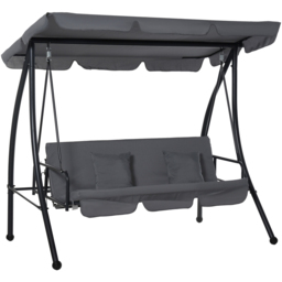 Outsunny 3 Seater 2 in 1 Dark Grey Convertible Swing Chair and Bed - Wilko - thumbnail 3