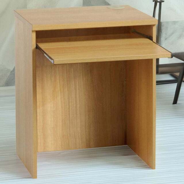 R White Cabinets Small Laptop Desk with Keyboard Tray Brown - Size: 72.8 x 60 x 54cm - Wilko - image 1