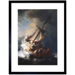 Wee Blue Coo Rembrandt Christ Storm Lake Galilee Painting Framed Wall Art Print 30 x 41cm - Size: 43.3 x 33.3 x 1.5cm - Wilko - thumbnail 1